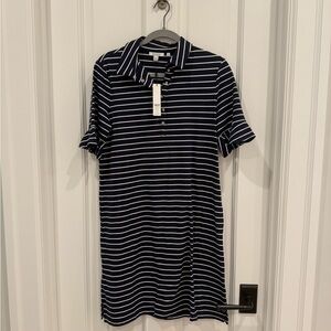 Chico's Classic Navy and White Striped TShirt Dress
